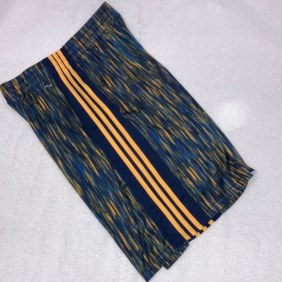 Adidas climacool navy yellow multicolored athletic shorts xl 18/20 boys - Picture 1 of 10